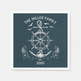 Guardanapo De Papel Design de temas náuticos com paisagem oceânica