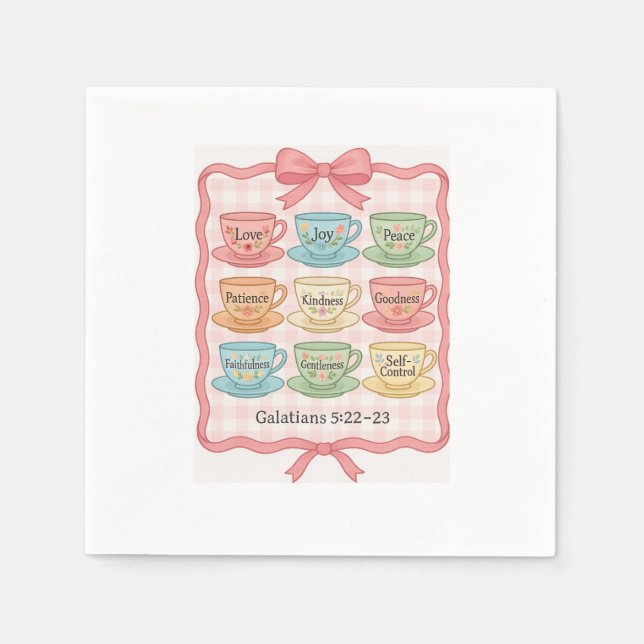 Guardanapo De Papel Design de xícara de chá rosa (Frente)