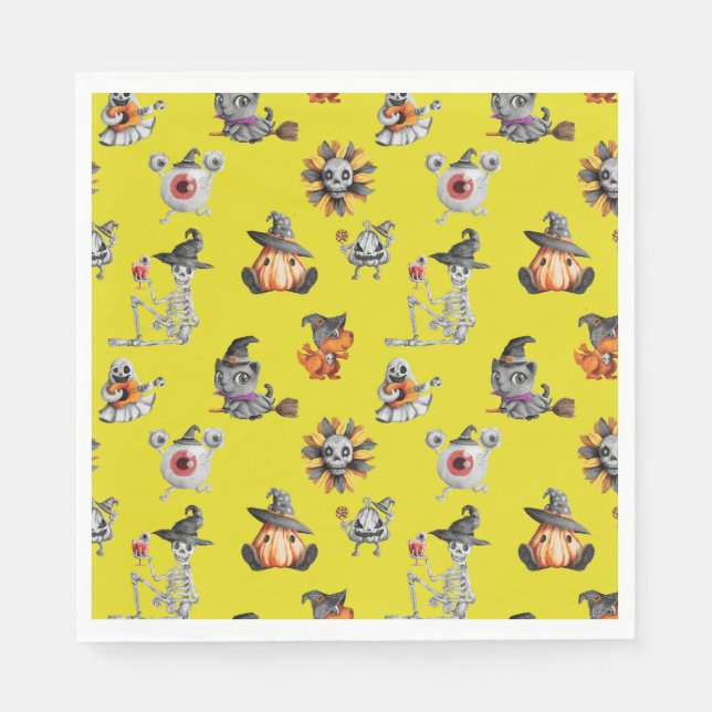 Guardanapo De Papel Design do Dia das Bruxas Bonito (Frente)