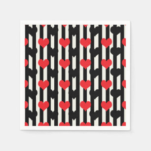 Guardanapo De Papel Design do padrão cardíaco vermelho vermelho-preto