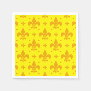 Guardanapo De Papel Design do padrão Fleur-de-lis amarelo