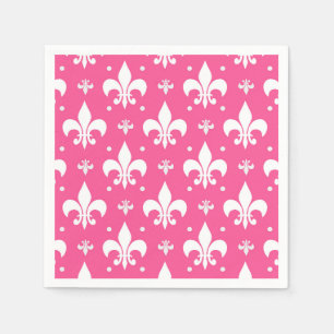 Guardanapo De Papel Design do padrão Fleur-de-lis de fundo rosa