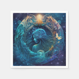 Guardanapo De Papel Design em Aquarela do Signo de Água - Aquário