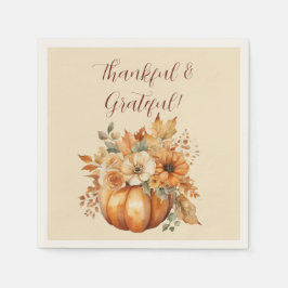 Guardanapo De Papel Design Floral de Abóbora de Aquarela