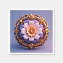 Guardanapo De Papel Design Floral do Ornamentado Dourado