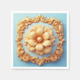 Guardanapo De Papel Design Floral do Ornamentado Dourado