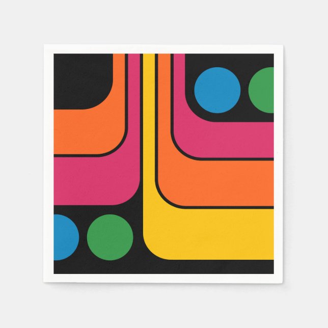 Guardanapo De Papel Design Geométrico Estilo Retro Mod Anos 70 (Frente)