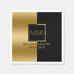 Guardanapo De Papel Design geométrico moderno Dourado & preto
