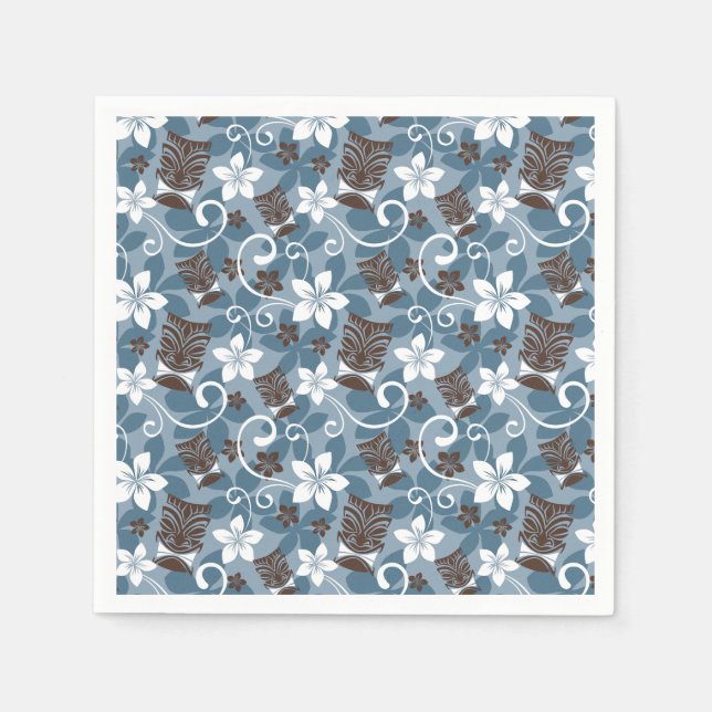 GUARDANAPO DE PAPEL DESIGN LUAU TIKI (AZUL) (Frente)