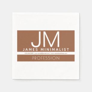 Guardanapo De Papel Design Minimalista Profissional Moderno   Marrom e