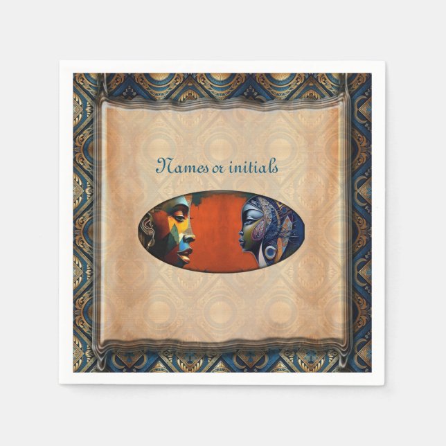 Guardanapo De Papel Design moderno egípcio, islâmico, árabe e africano (Frente)