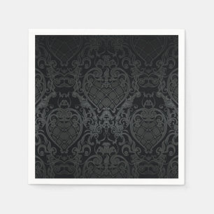 GUARDANAPO DE PAPEL DESIGN NAPKIN DE PADRÃO DE BARÓQUE PRETO CLASSES