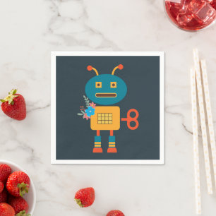 Guardanapo De Papel design para crianças de robôs lindos