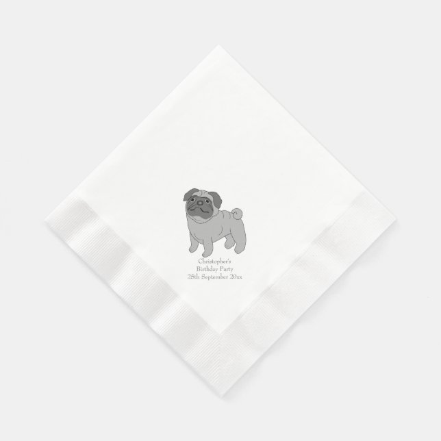 Guardanapo De Papel Design personalizado de cão de cinza (Quina)