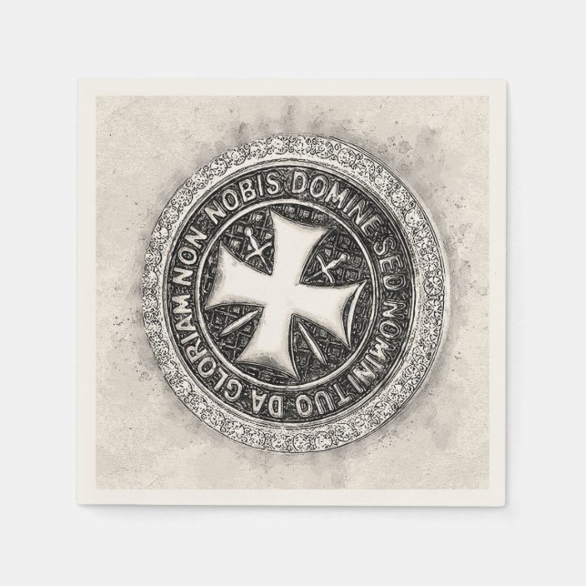 Guardanapo De Papel Design Personalizado De Cruzamento Medieval De Cav (Frente)