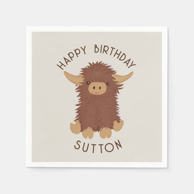 Guardanapo De Papel Design personalizado de vacas do alto escalão, bon (Frente)