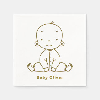 Guardanapo De Papel Design Personalizado Fofinho de Bebê Menino para C