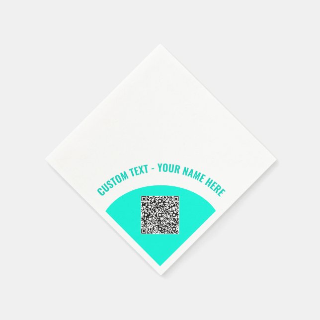 Guardanapo De Papel Design seu próprio texto personalizado e código QR (Canto)