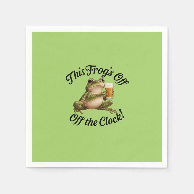 Guardanapo De Papel Design Verde do Partido da Reforma do Sapo Engraça (Frente)