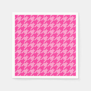 Guardanapo De Papel Design Xadrez Houndstooth Rosa Quente