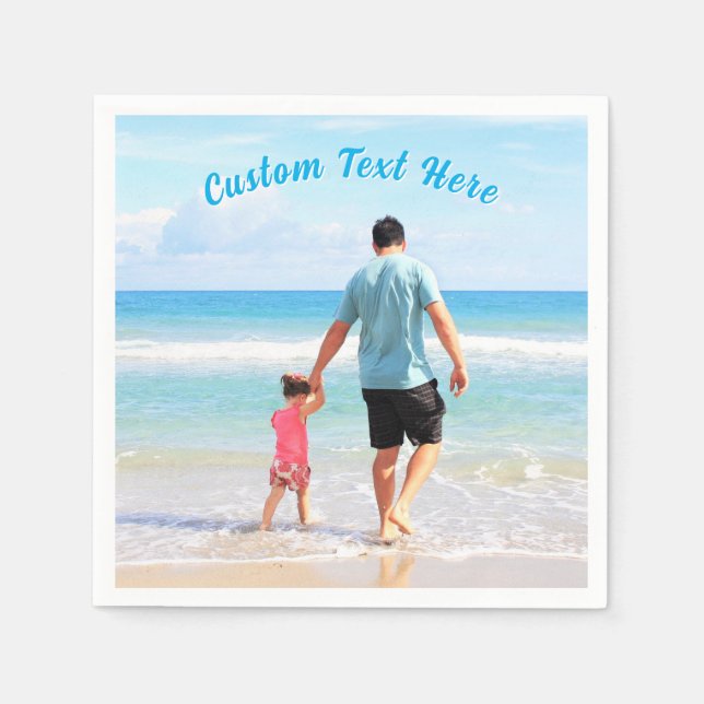 Guardanapo De Papel Design Your Own Photo Napkins Custom Text Name (Frente)
