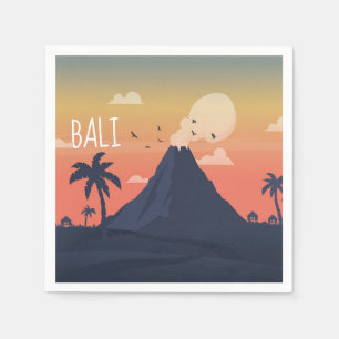 Guardanapo De Papel Designer de Cena de Montanha Bali Volcano