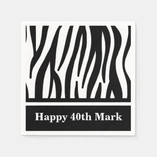 Guardanapo De Papel Designer de Impressão de Zebra Preta e Branca