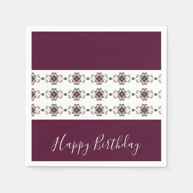 Guardanapo De Papel Designer Elegante Burgundy (Frente)