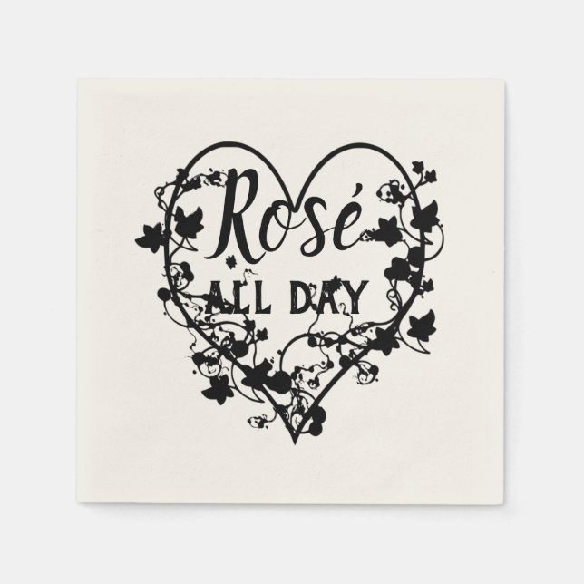 Guardanapo De Papel Designs de coração negro (Frente)