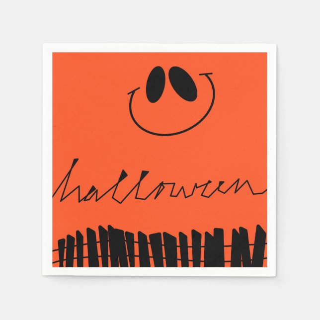 Guardanapo De Papel Designs de Halloween em laranja (Frente)