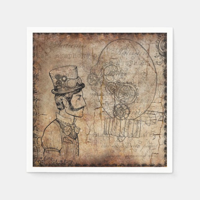 Guardanapo De Papel Designs de Napkin Steampunk (Frente)
