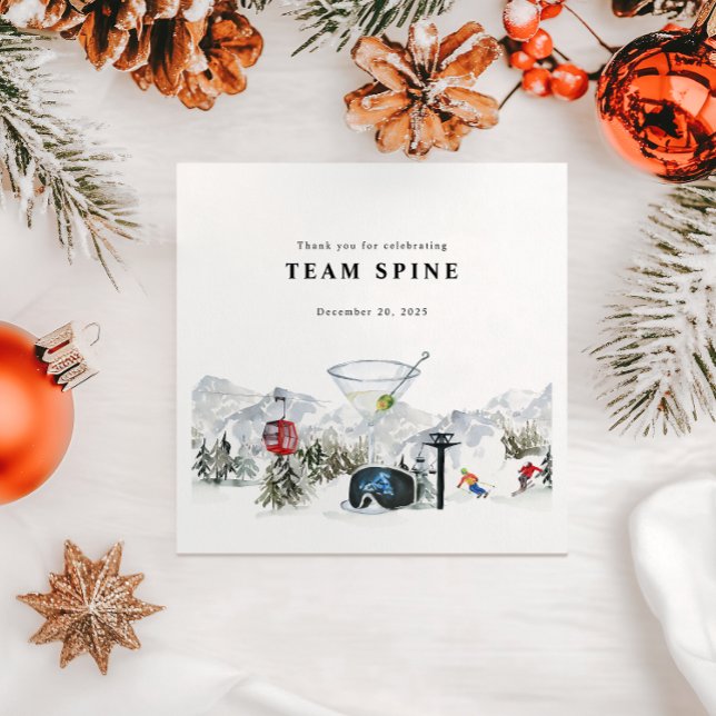 Guardanapo De Papel Despedida de Solteira de Esqui Aquarela Gôndola &  (Criador carregado)