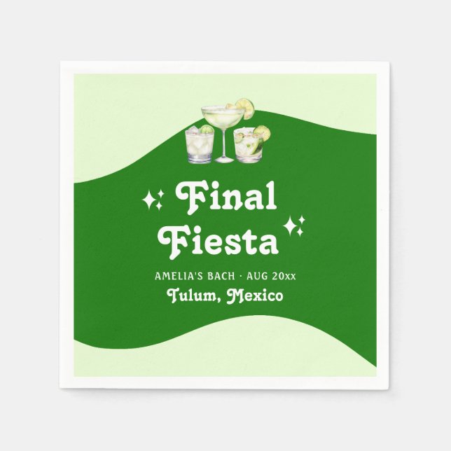 Guardanapo De Papel Despedida de Solteira Final da Festa de Limão Verd (Frente)