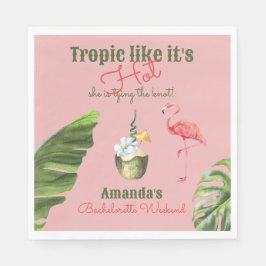 Guardanapo De Papel Despedida de Solteira Rosa Tropical em Palm Spring