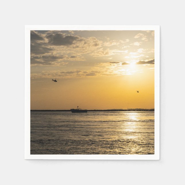 Guardanapo De Papel Destin Sunset And Helicopters Paper Napkins (Frente)