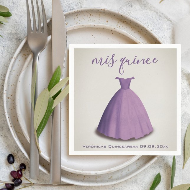Guardanapo De Papel Desvio de mesa Quinceañera mis quince (Criador carregado)