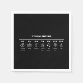 Guardanapo De Papel Detalhes da Linha do Tempo de Casamento Minimalist