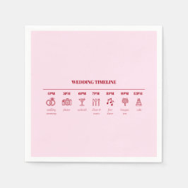 Guardanapo De Papel Detalhes da Linha do Tempo Mínimo de Casamento Ver