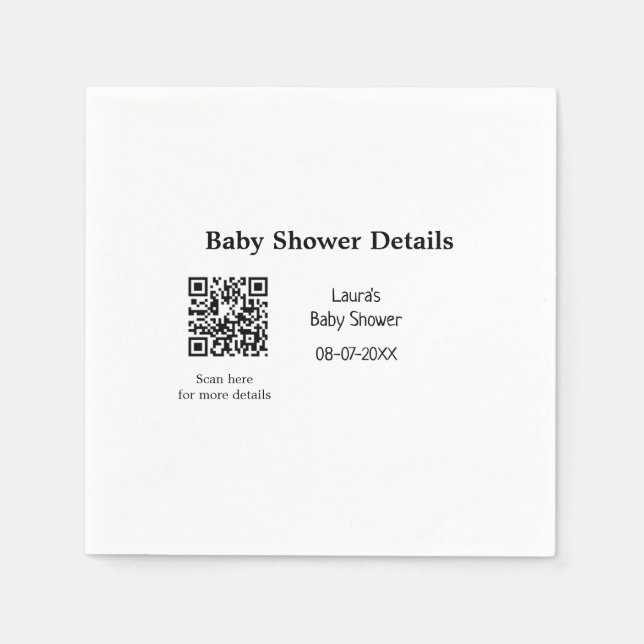 Guardanapo De Papel DETALHES DO chá de fraldas CÓDIGO DE VERIFICAÇÃO Q (Frente)