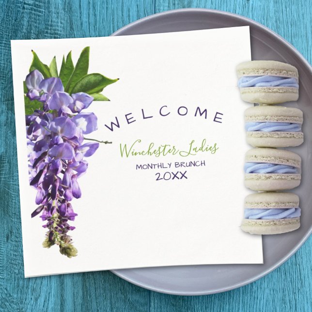 Guardanapo De Papel Detalhes personalizados de Wisteria Brunch de Boas (Criador carregado)