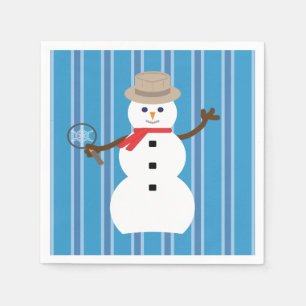Guardanapo De Papel Detetive Blue Snowman, divertido e Rico