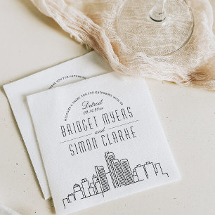 Guardanapo De Papel Detroit Deco Skyline   Casamento Nápoles