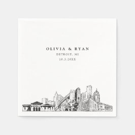 Guardanapo De Papel Detroit Skyline Wedktail Napkin