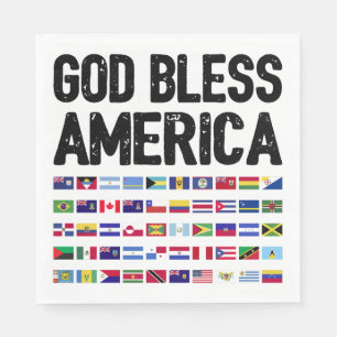 Guardanapo De Papel Deus Abençoe a América Todo Orgulho Latino Países
