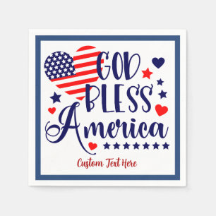 Guardanapo De Papel Deus abençoe America Cote American Heart Flag