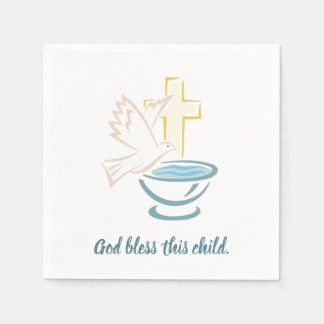 Guardanapo De Papel Deus abençoe esta criança (azul)