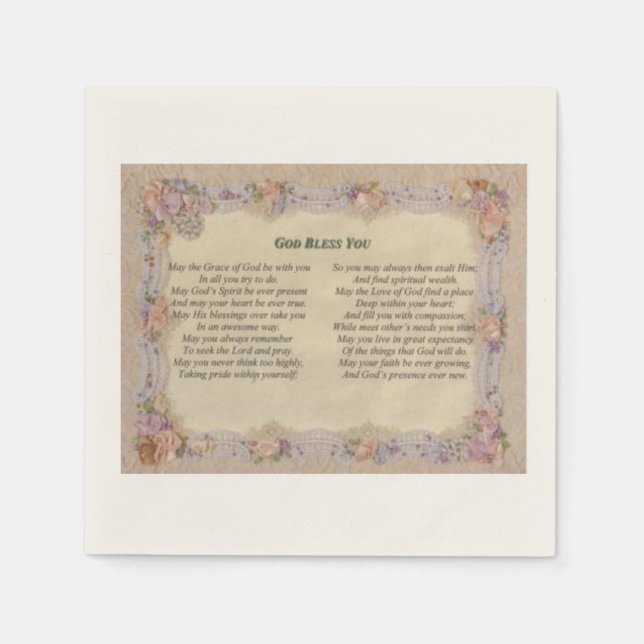 Guardanapo De Papel Deus abençoe, Napkins (Frente)