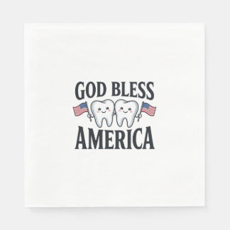 Guardanapo De Papel Deus Abençoe o Design Vetorial de Dente Patriótico
