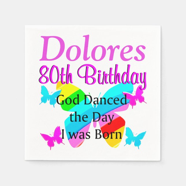 GUARDANAPO DE PAPEL DEUS DANÇOU O DIA EM QUE ESSES 80 ANOS ERAM NAPKIN (Frente)