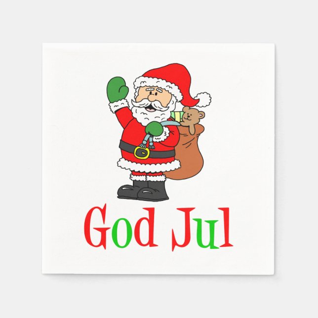 Guardanapo De Papel Deus Jul Papais noeis de Natal Suecos Napkins (Frente)